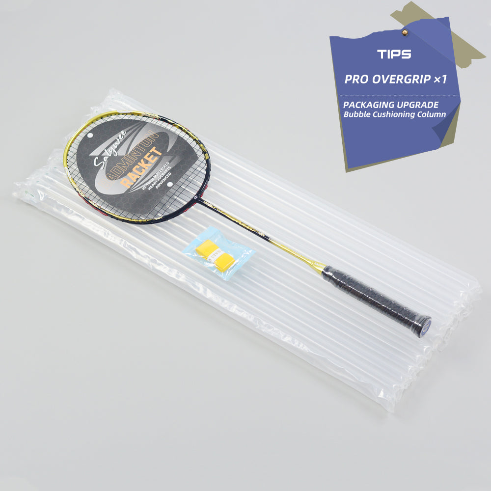 SALYWEE SY904 Golden Dragon Fire Phoenix Badminton Racket T800+30T Carbon Fabric 4U High Tension 26‑35LBS Powerful Smash Competitive Racket