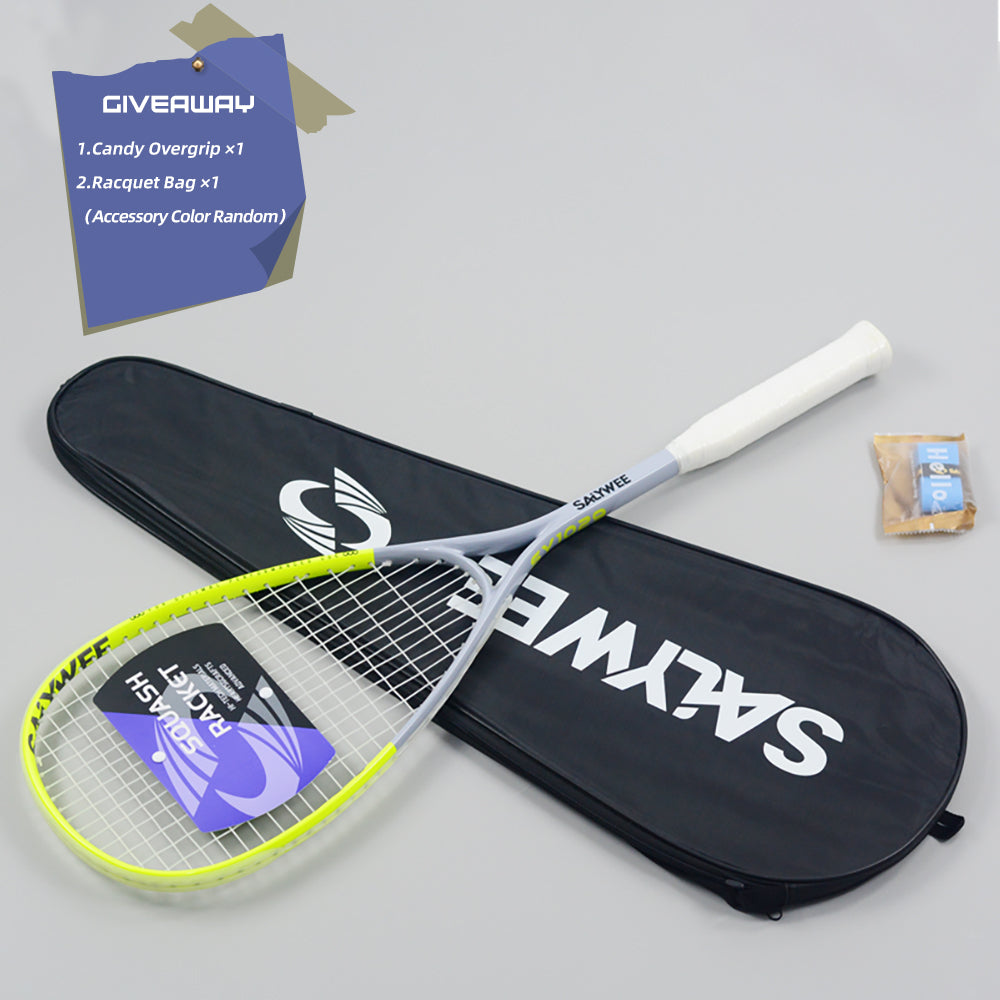 SALYWEE GEMINISR Squash Racket With Swivel & Acoustic Line Hole Spin Shaft Design High Spin Competitive Squash Racket
