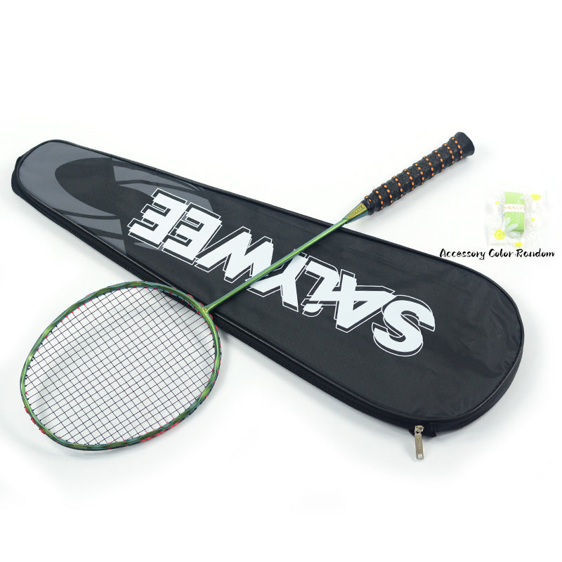 SALYWEE TWIST SY909 Pre‑Strung Full Carbon Fiber Badminton Racket 75±5g, 290±5MM Balance, 675±5MM Length for Daily Training & Competition