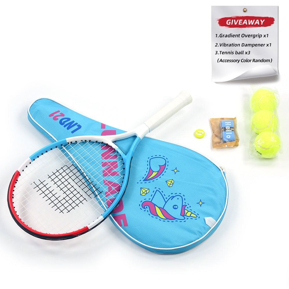 SALYWEE Children Tennis Racket Aluminum-Carbon Frame 4 Sizes Optional Lightweight For Kids Height Matching Training Use